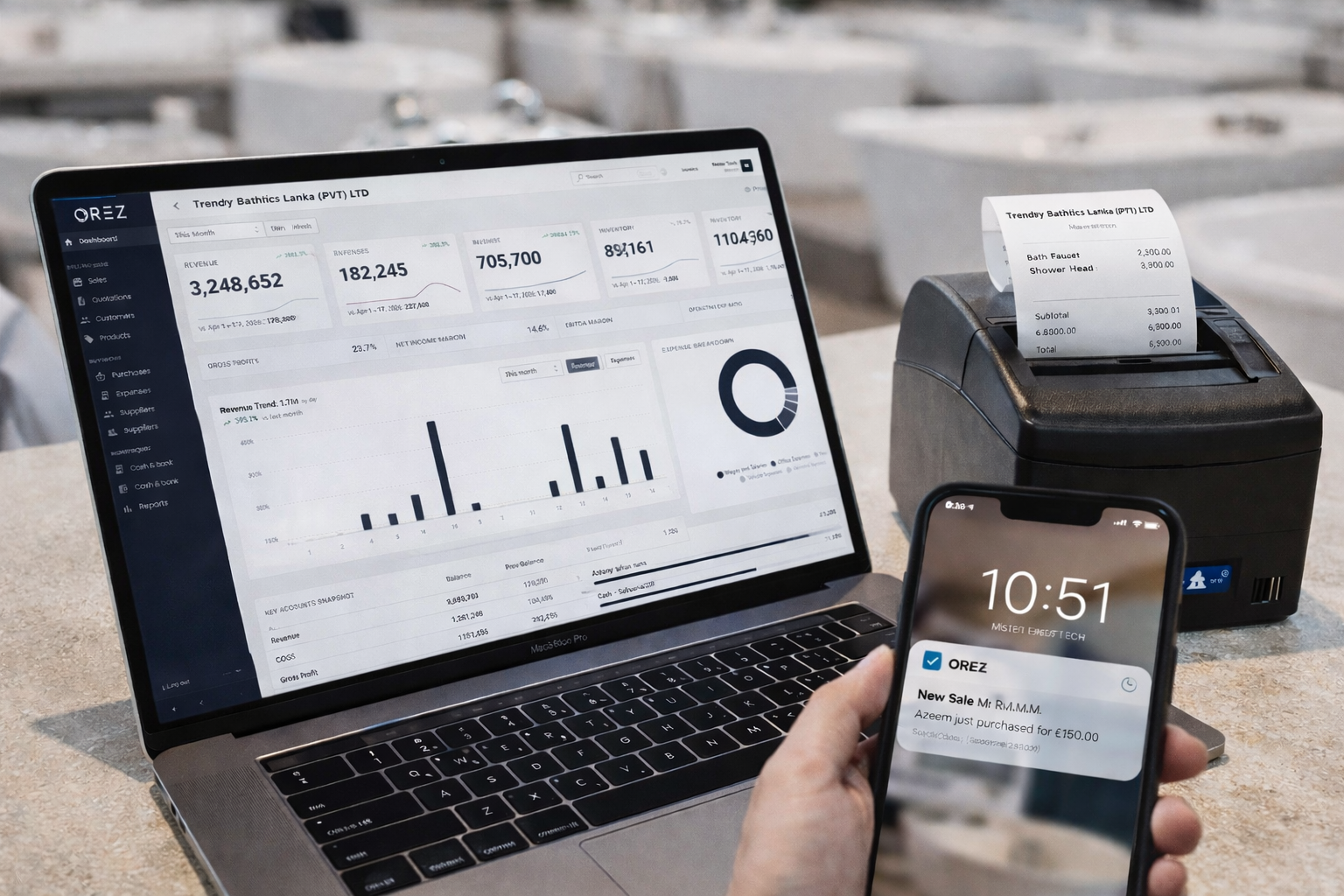 Connected POS, inventory, and accounting in RealCloud